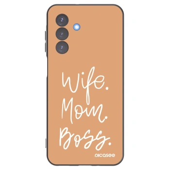 Picasee Samsung Galaxy A17 5G Hülle - Schwarzes Silikon - Boss Mama