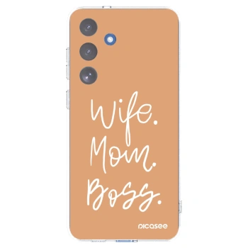 Picasee Samsung Galaxy S25 FE 5G Hülle - Transparentes Silikon - Boss Mama
