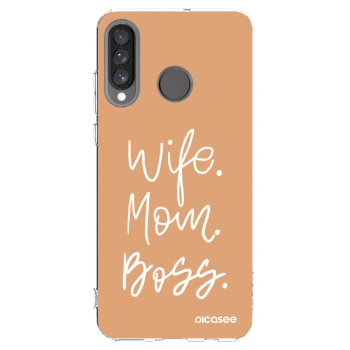 Picasee Huawei P30 Lite Hülle - Transparentes Silikon - Boss Mama