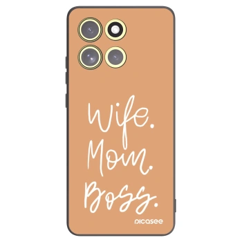 Picasee Motorola Moto G86 Power 5G Hülle - Schwarzes Silikon - Boss Mama