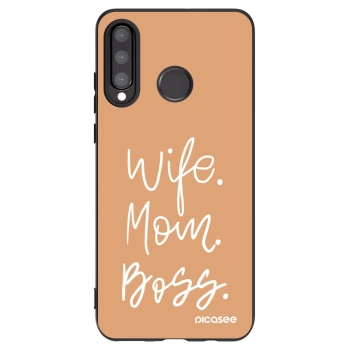 Picasee Huawei P30 Lite Hülle - Schwarzes Silikon - Boss Mama