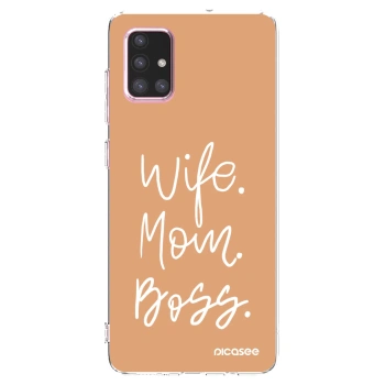 Picasee Samsung Galaxy A71 A715F Hülle - Transparentes Silikon - Boss Mama