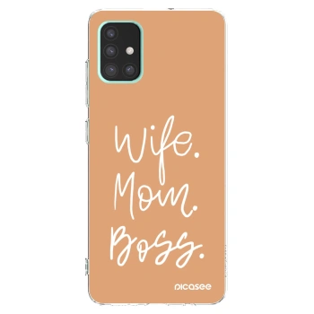 Picasee Samsung Galaxy A51 A515F Hülle - Transparentes Silikon - Boss Mama