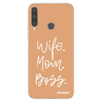 Picasee Huawei P40 Lite E Hülle - Transparentes Silikon - Boss Mama