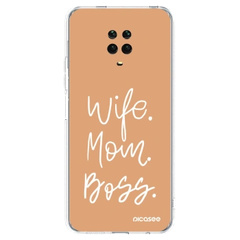 Picasee Xiaomi Redmi Note 9 Pro Hülle - Transparentes Silikon - Boss Mama