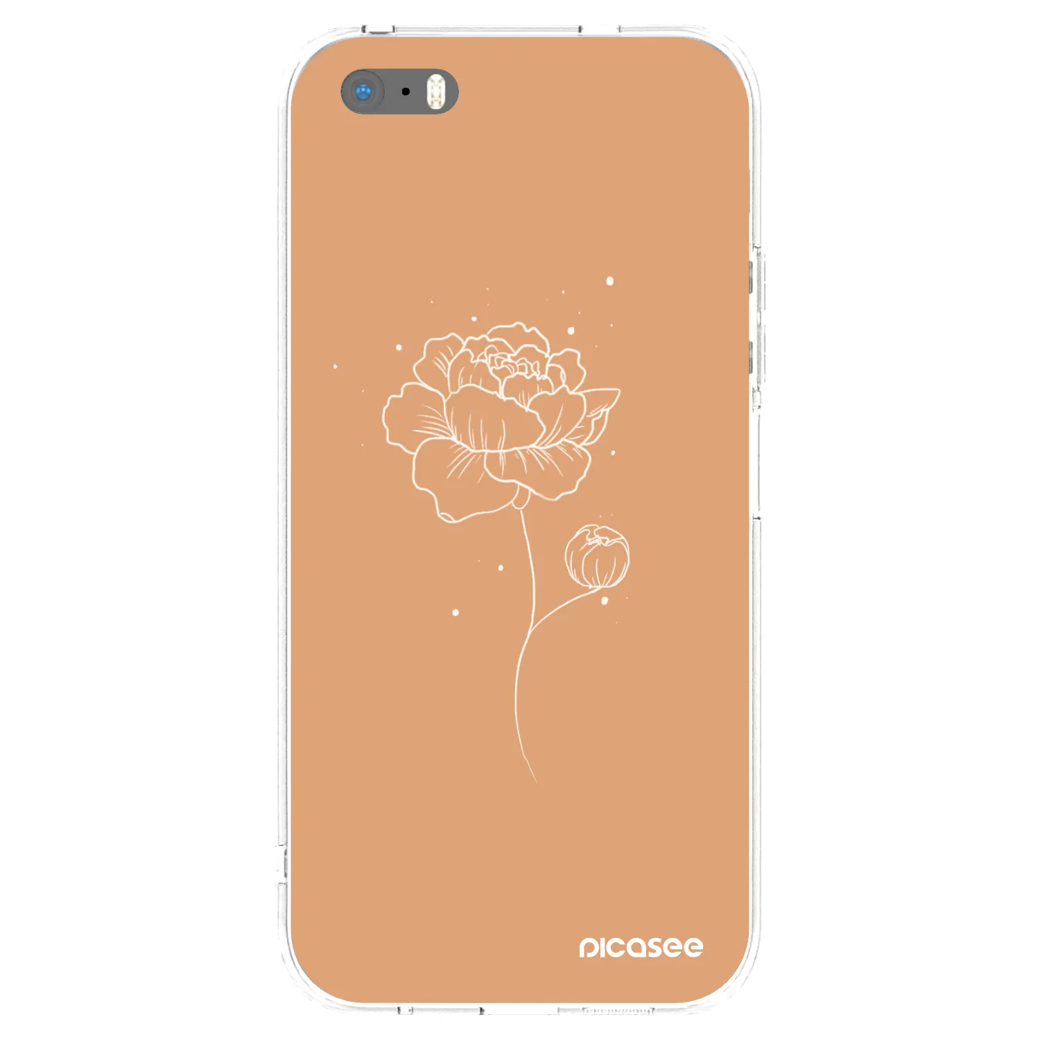Picasee Apple iPhone 5/5S/SE Hülle - Transparentes Silikon - Peonies