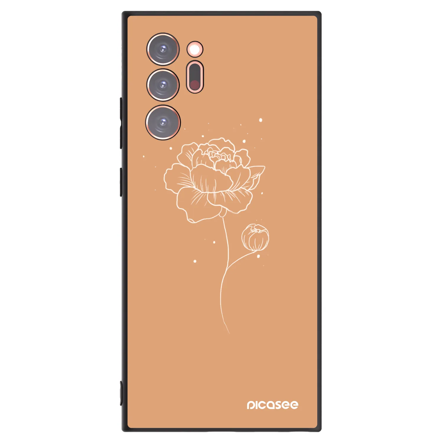 Picasee Samsung Galaxy Note 20 Ultra Hülle - Schwarzes Silikon - Peonies
