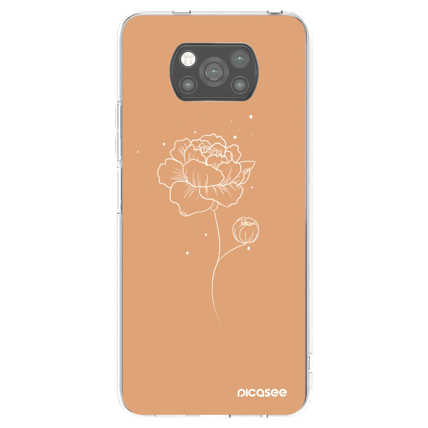Picasee Xiaomi Poco X3 Hülle - Schwarzes Silikon - Peonies
