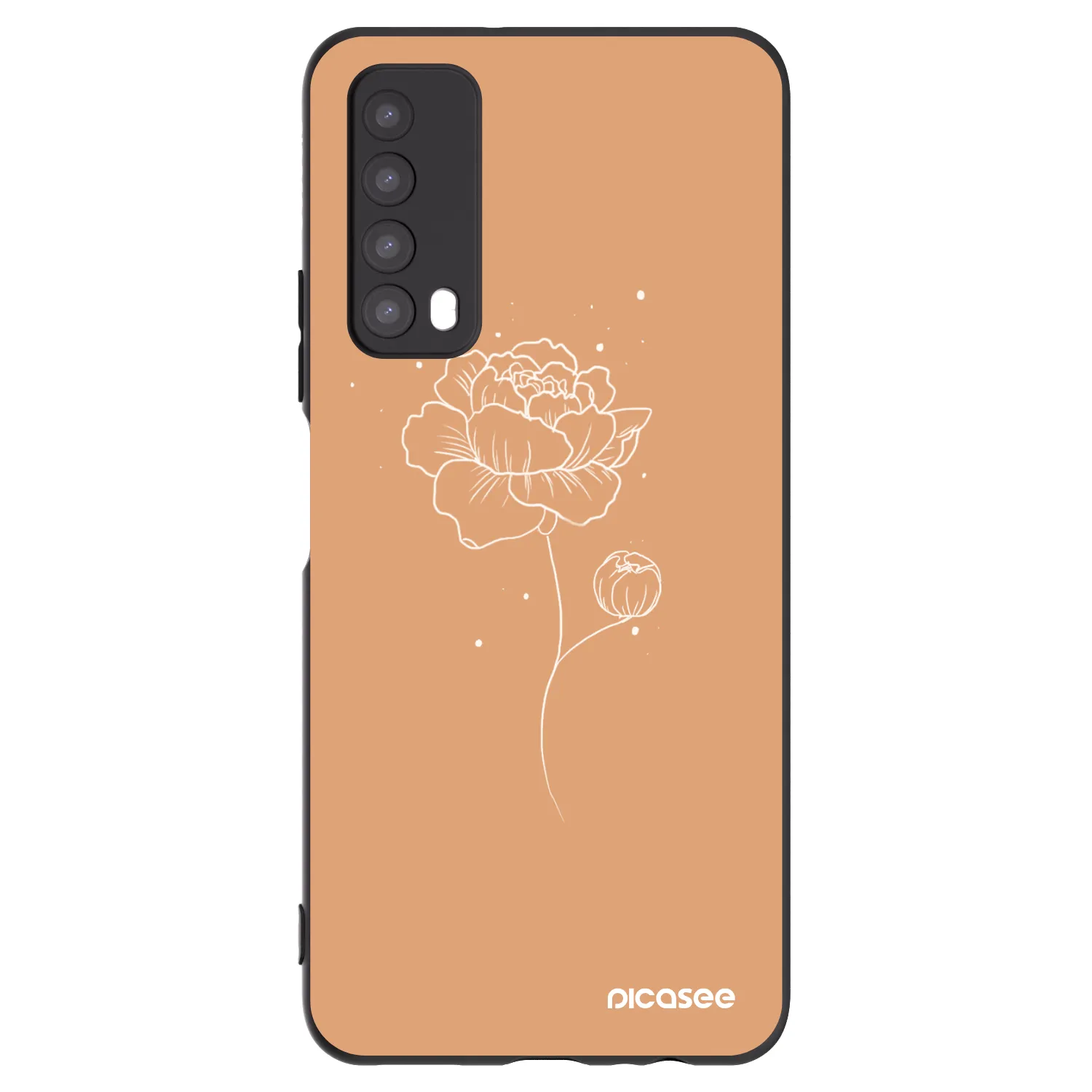Picasee Huawei P Smart 2021 Hülle - Schwarzes Silikon - Peonies