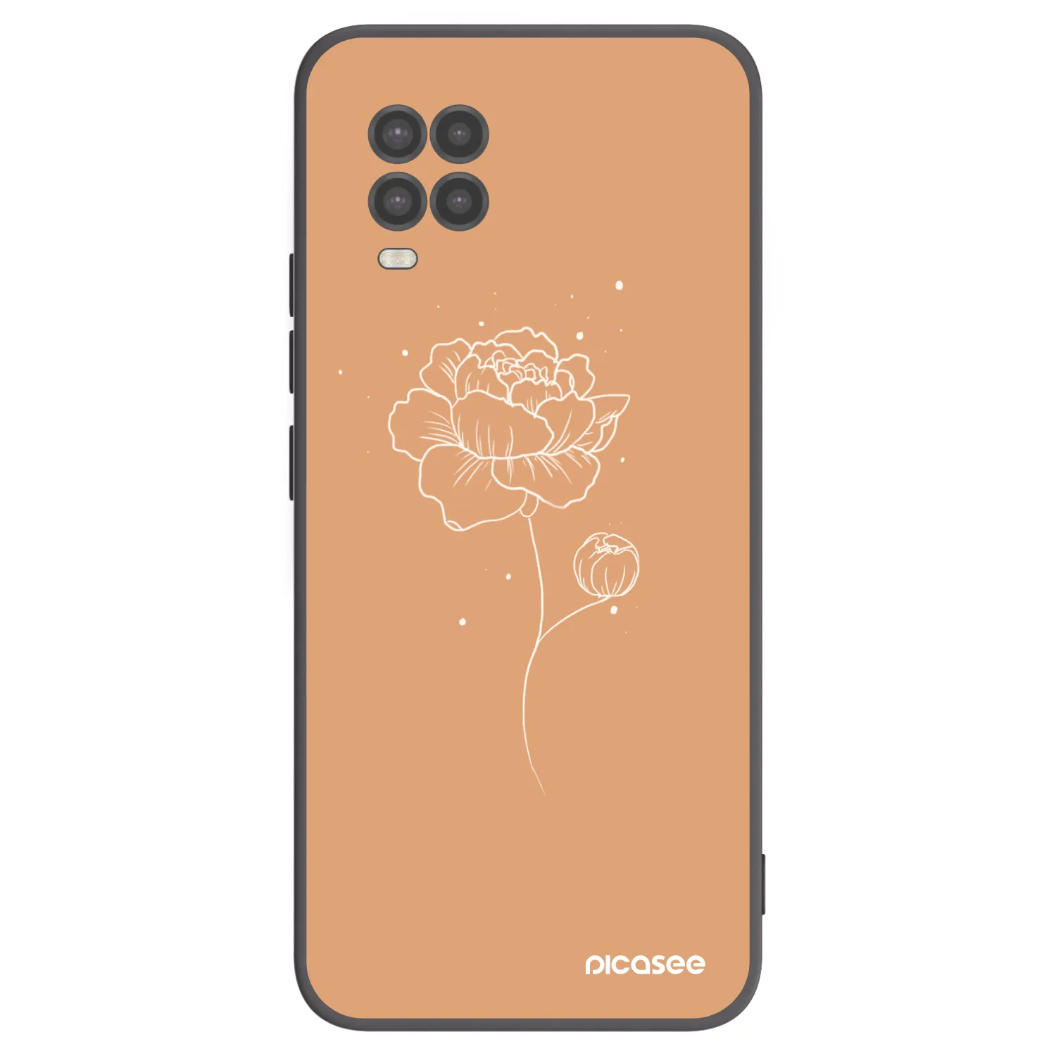 Picasee Xiaomi Mi 10 Lite Hülle - Schwarzes Silikon - Peonies