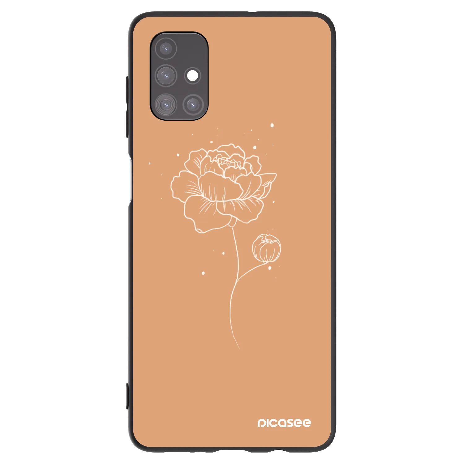 Picasee Samsung Galaxy M51 M515F Hülle - Schwarzes Silikon - Peonies