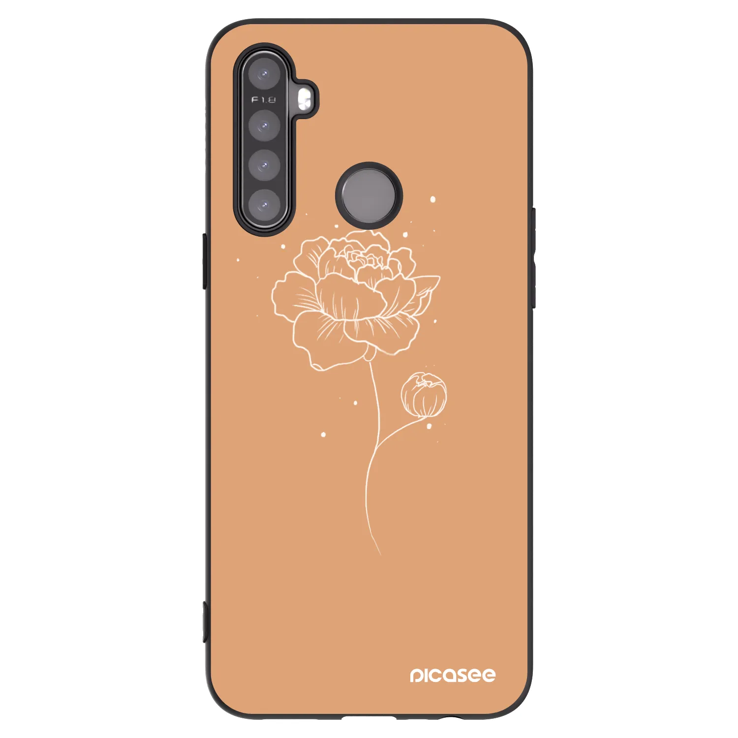 Picasee Realme 6i Hülle - Schwarzes Silikon - Peonies