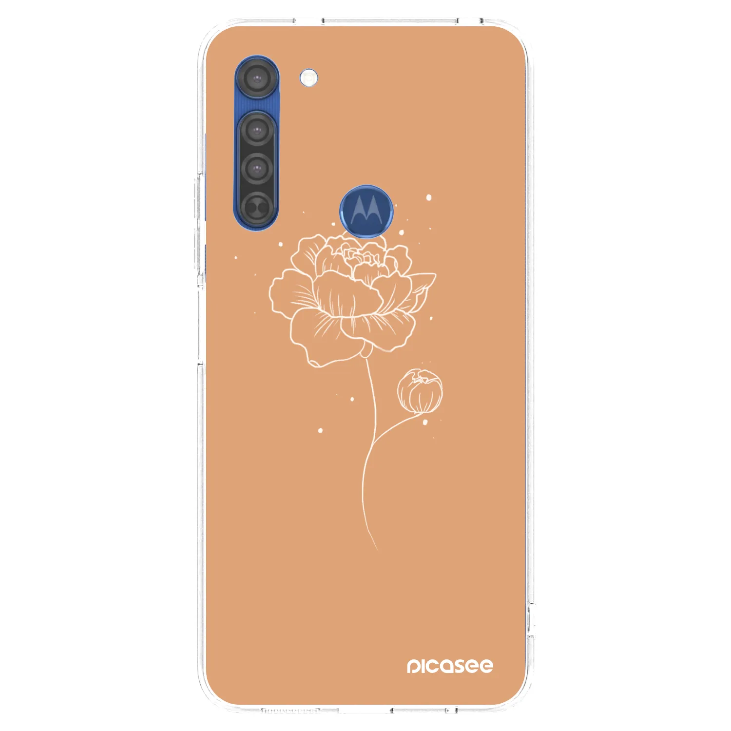 Picasee Motorola Moto G8 Hülle - Transparentes Silikon - Peonies
