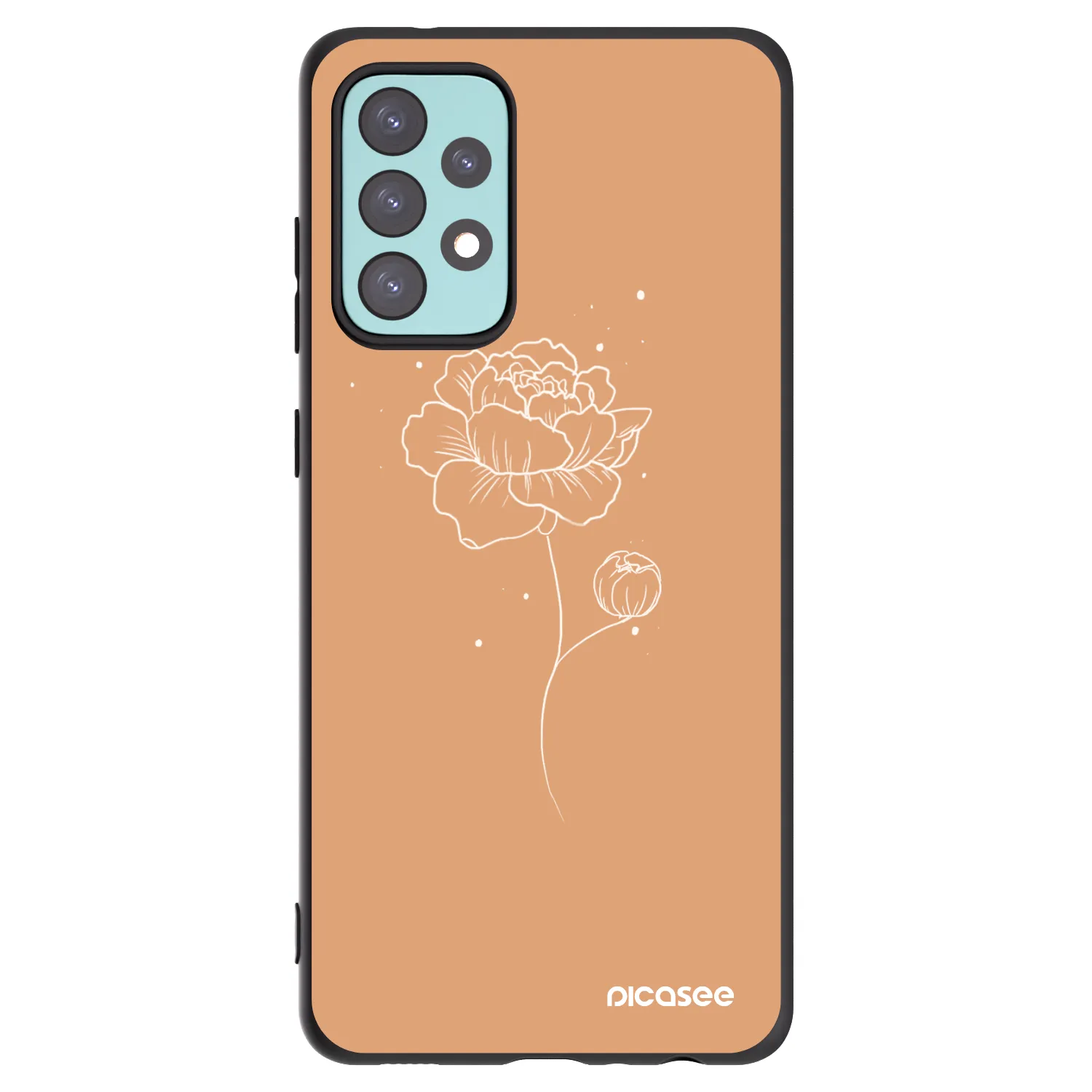 Picasee Samsung Galaxy A72 A725F Hülle - Schwarzes Silikon - Peonies