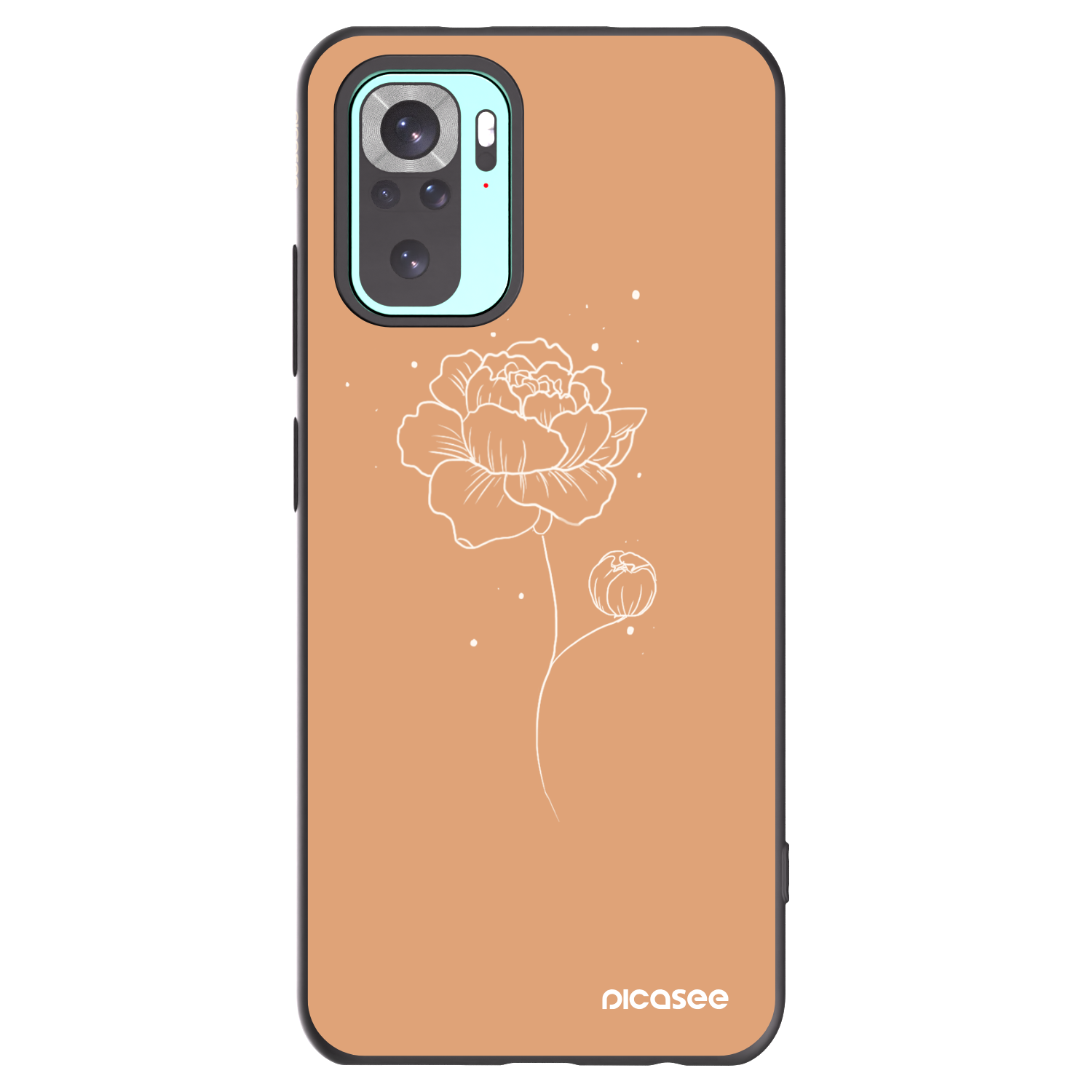 Picasee Xiaomi Redmi Note 10 Pro Hülle - Schwarzes Silikon - Peonies