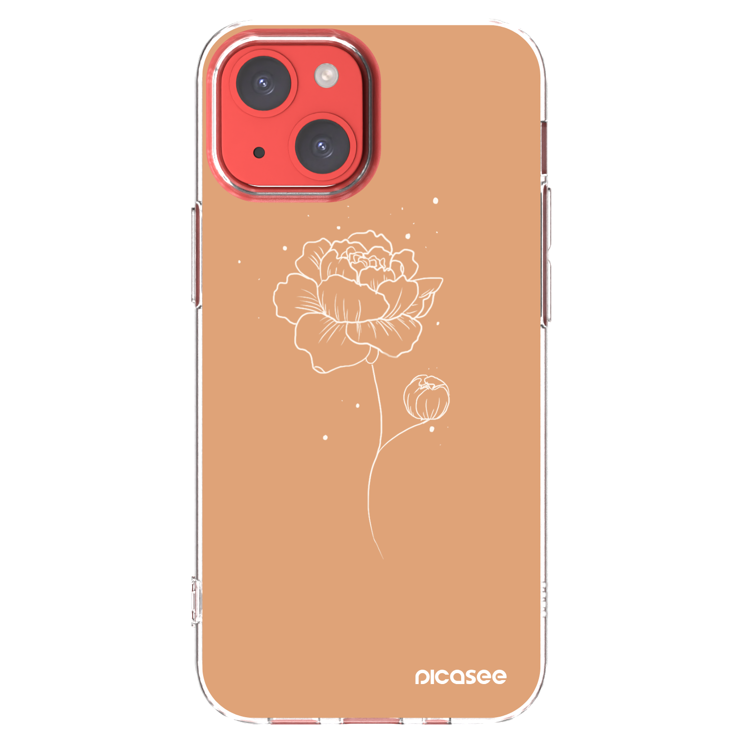 Picasee Apple iPhone 13 mini Hülle - Transparentes Silikon - Peonies