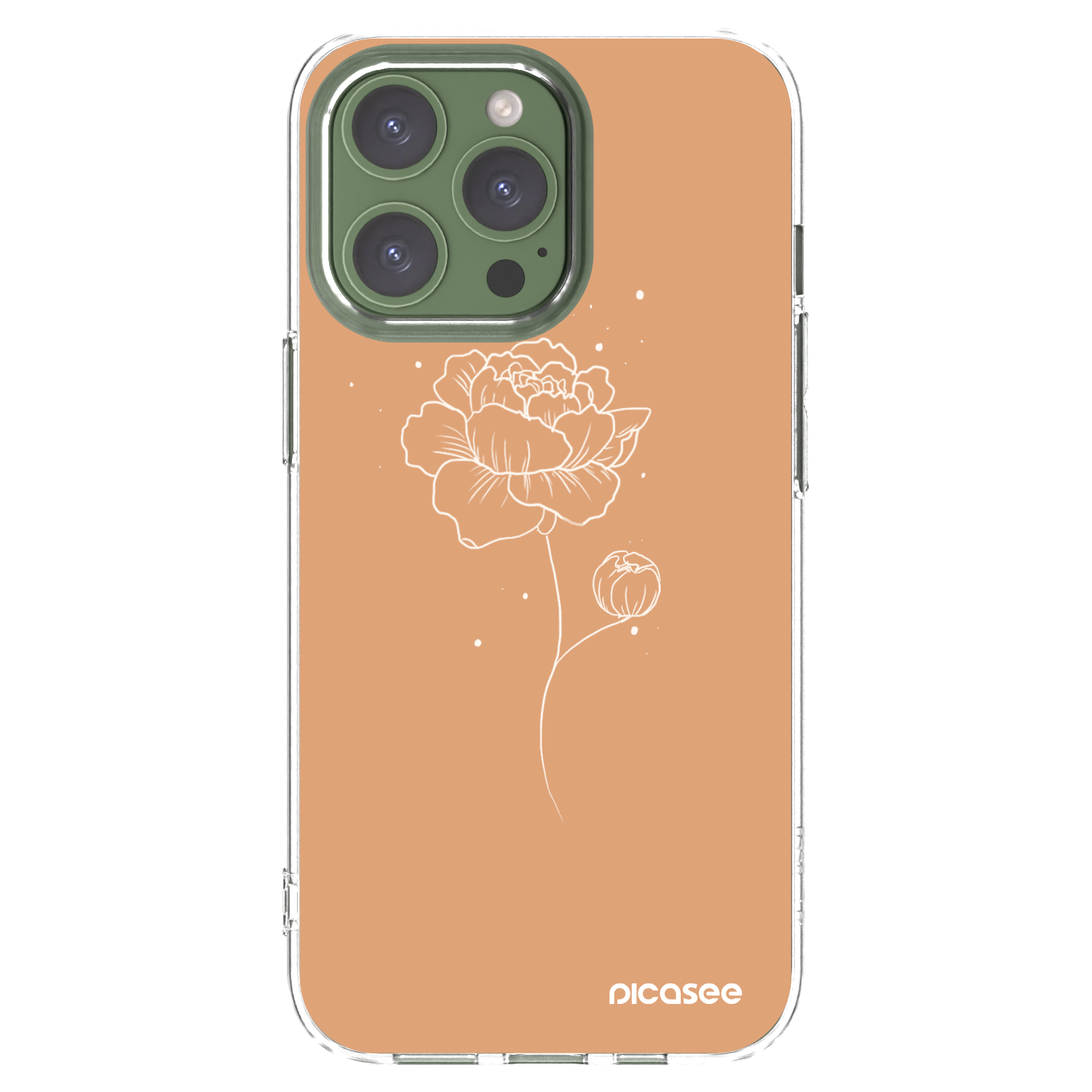 Picasee Apple iPhone 13 Pro Hülle - Transparentes Silikon - Peonies