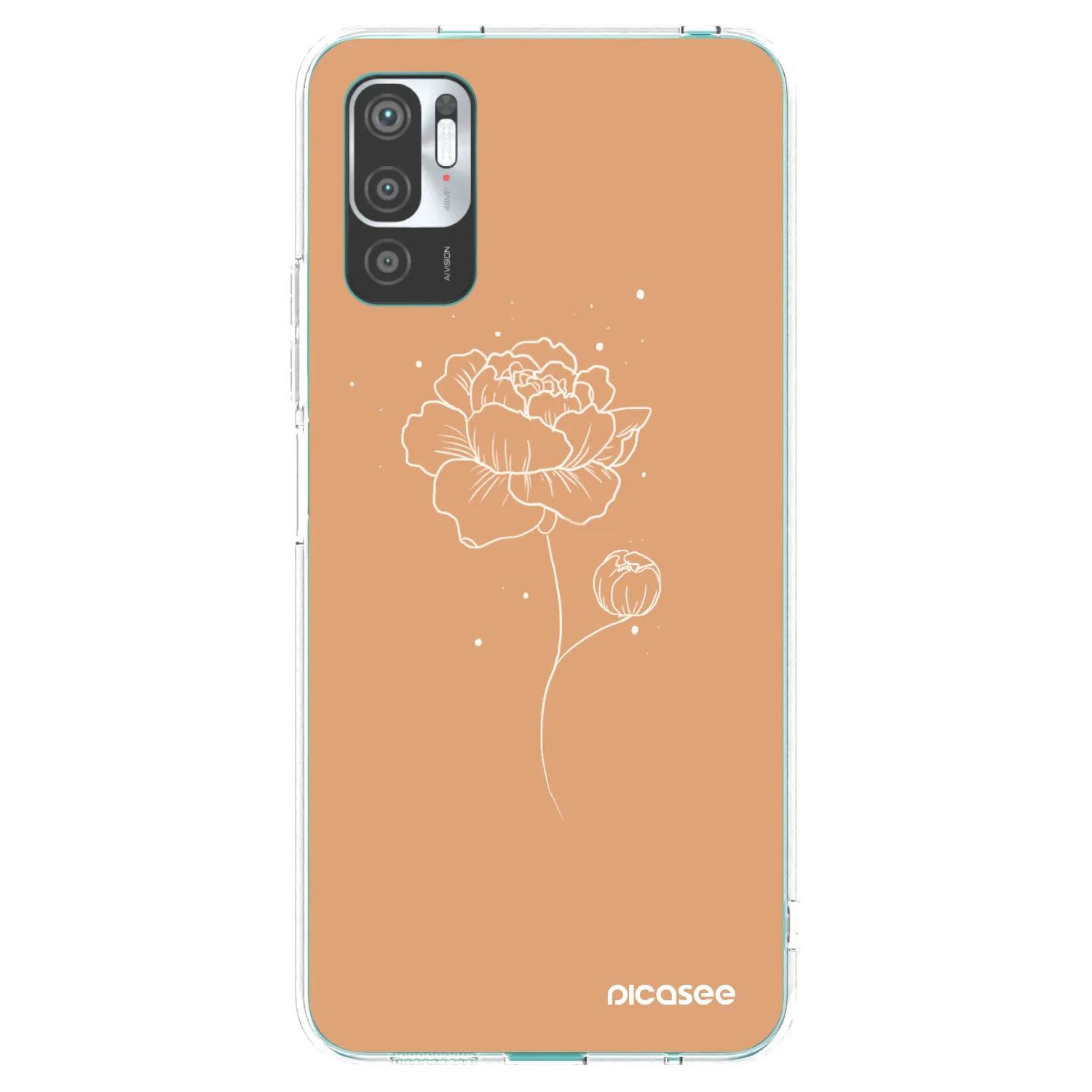 Picasee Xiaomi Redmi Note 10 5G Hülle - Transparentes Silikon - Peonies