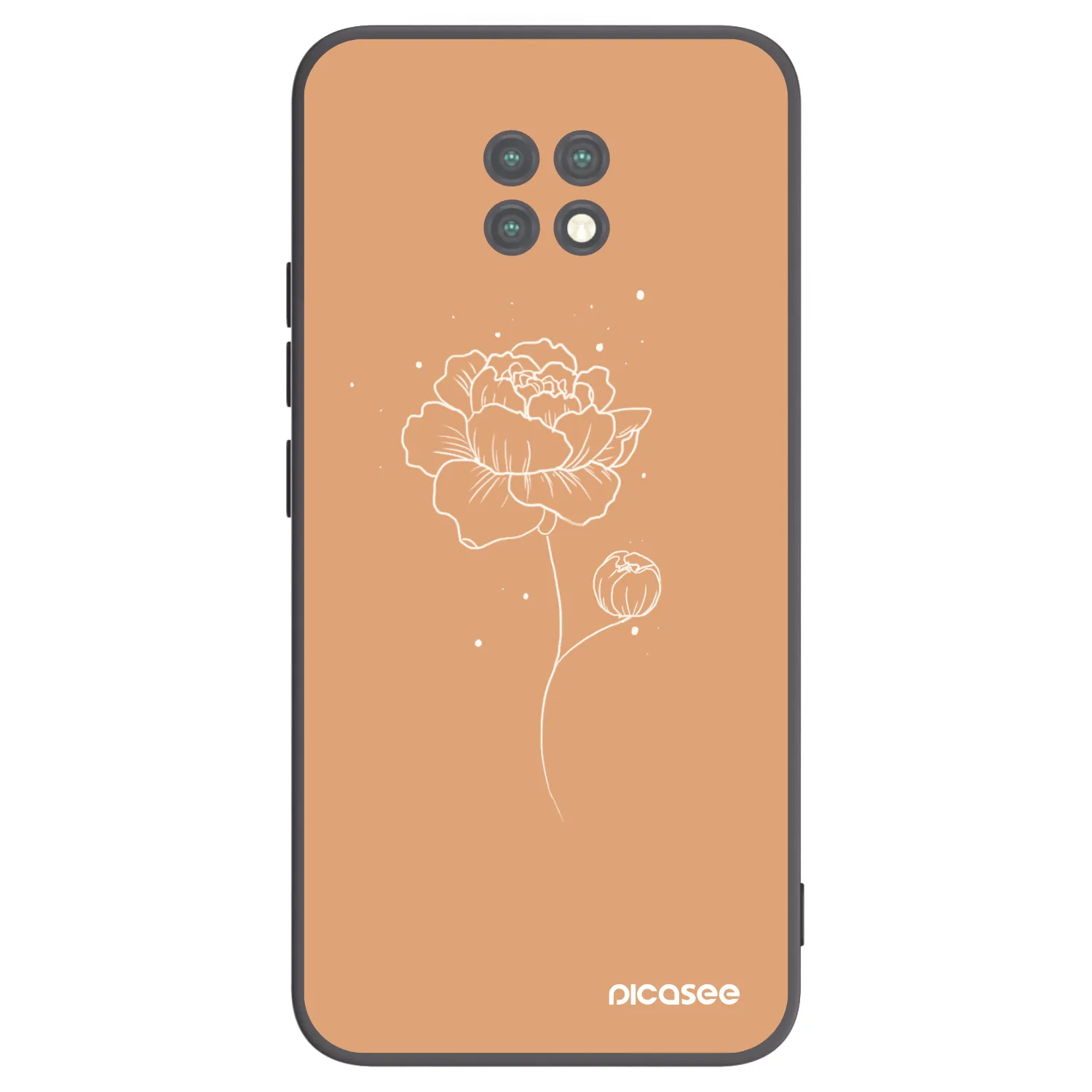 Picasee Xiaomi Redmi Note 9T Hülle - Schwarzes Silikon - Peonies