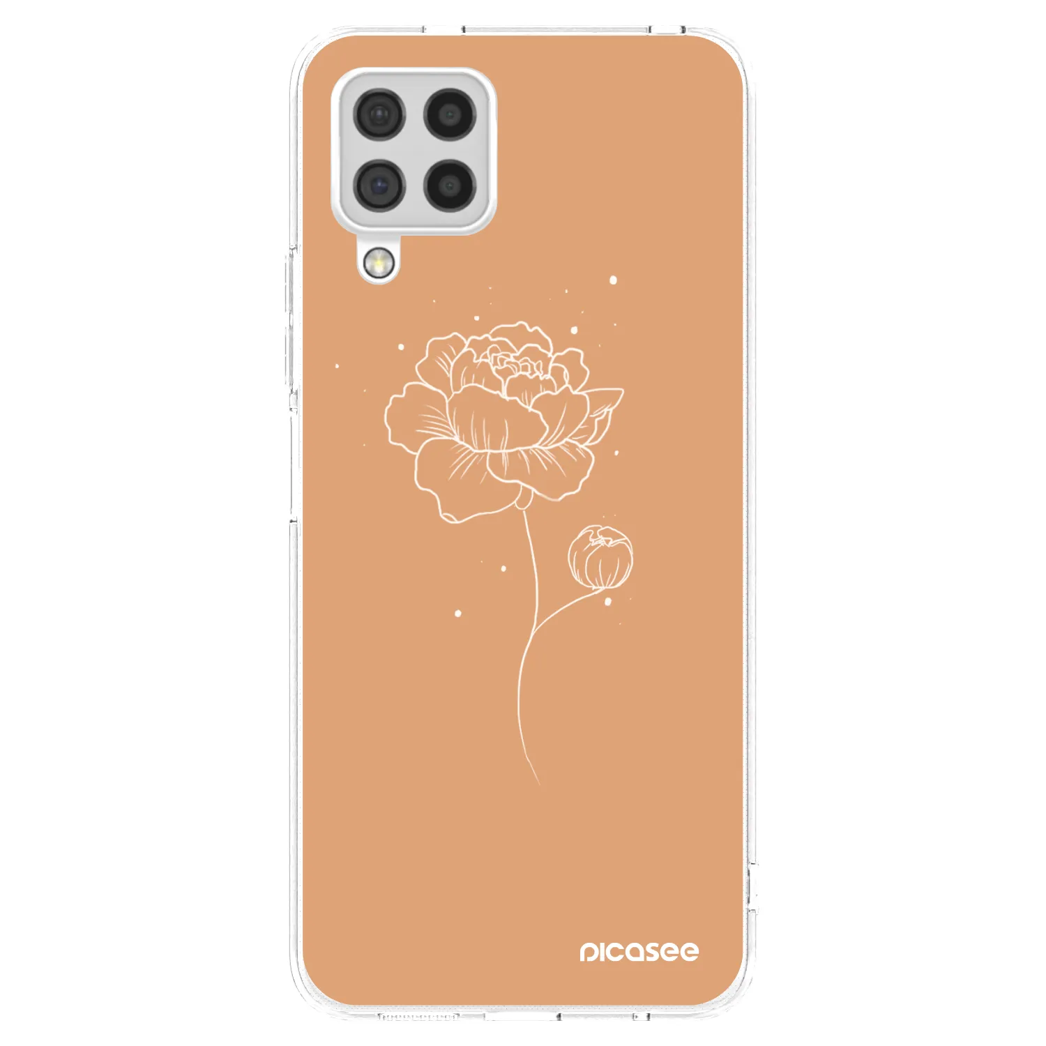 Picasee Samsung Galaxy A22 A225F 4G Hülle - Transparentes Silikon - Peonies