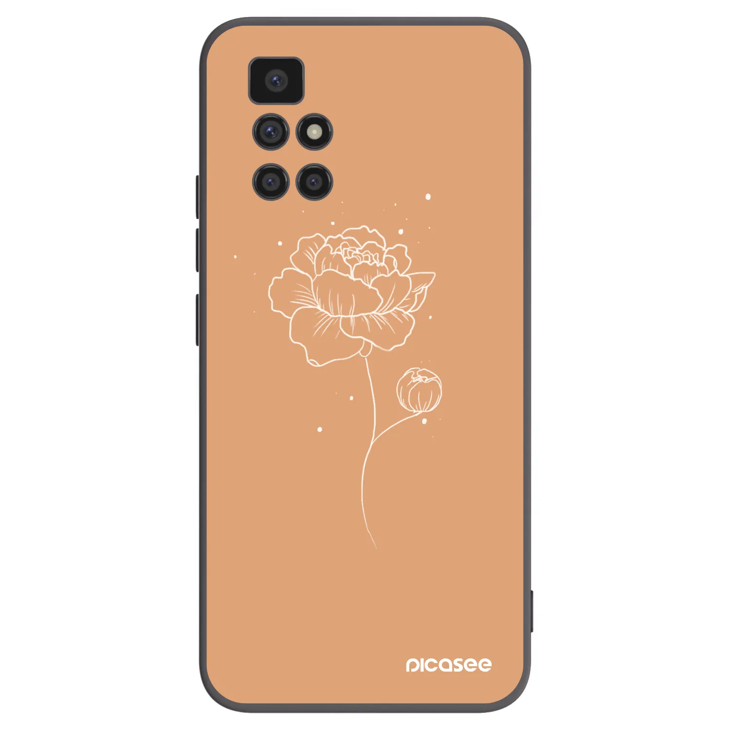 Picasee Xiaomi Redmi 10 Hülle - Schwarzes Silikon - Peonies