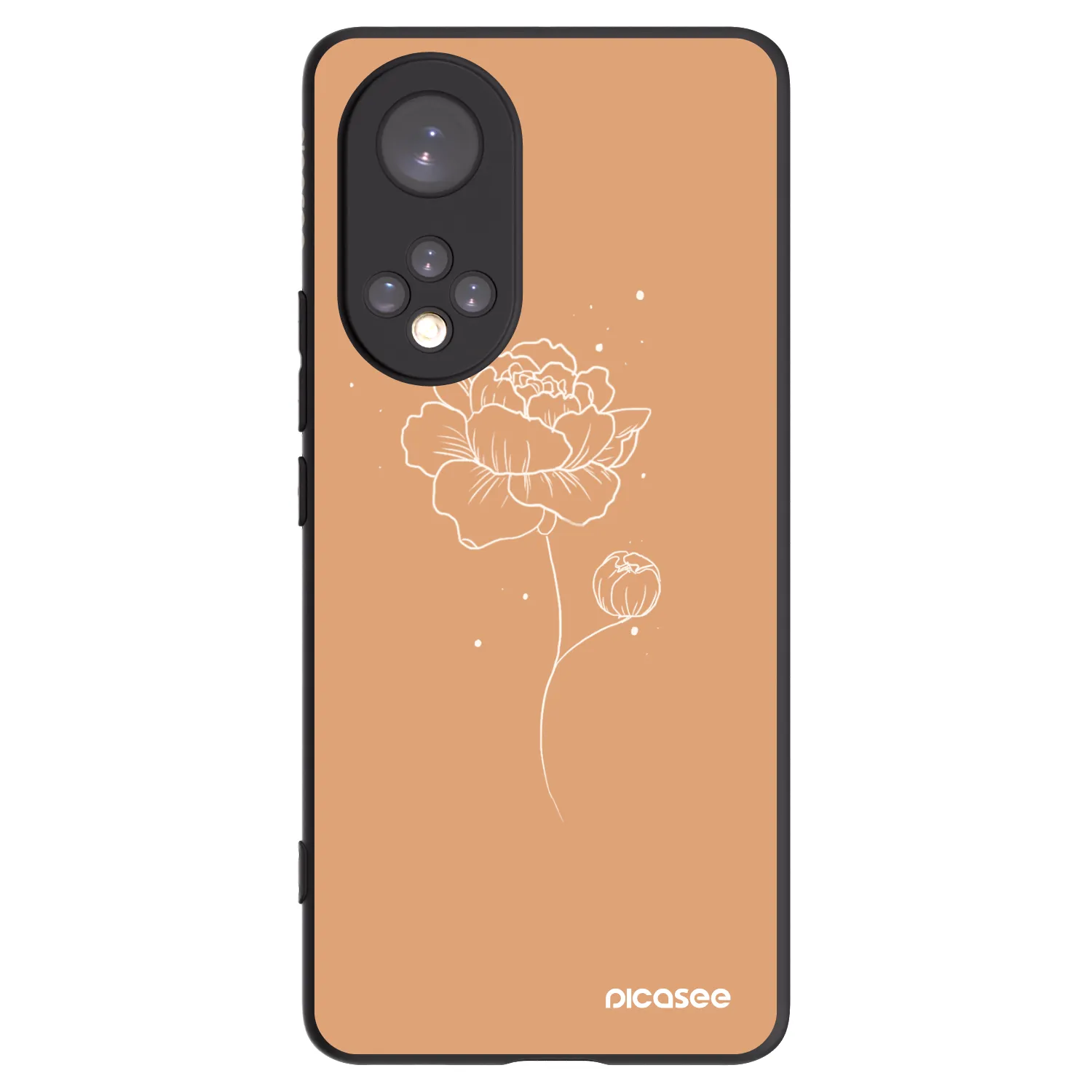 Picasee Huawei Nova 9 Hülle - Schwarzes Silikon - Peonies