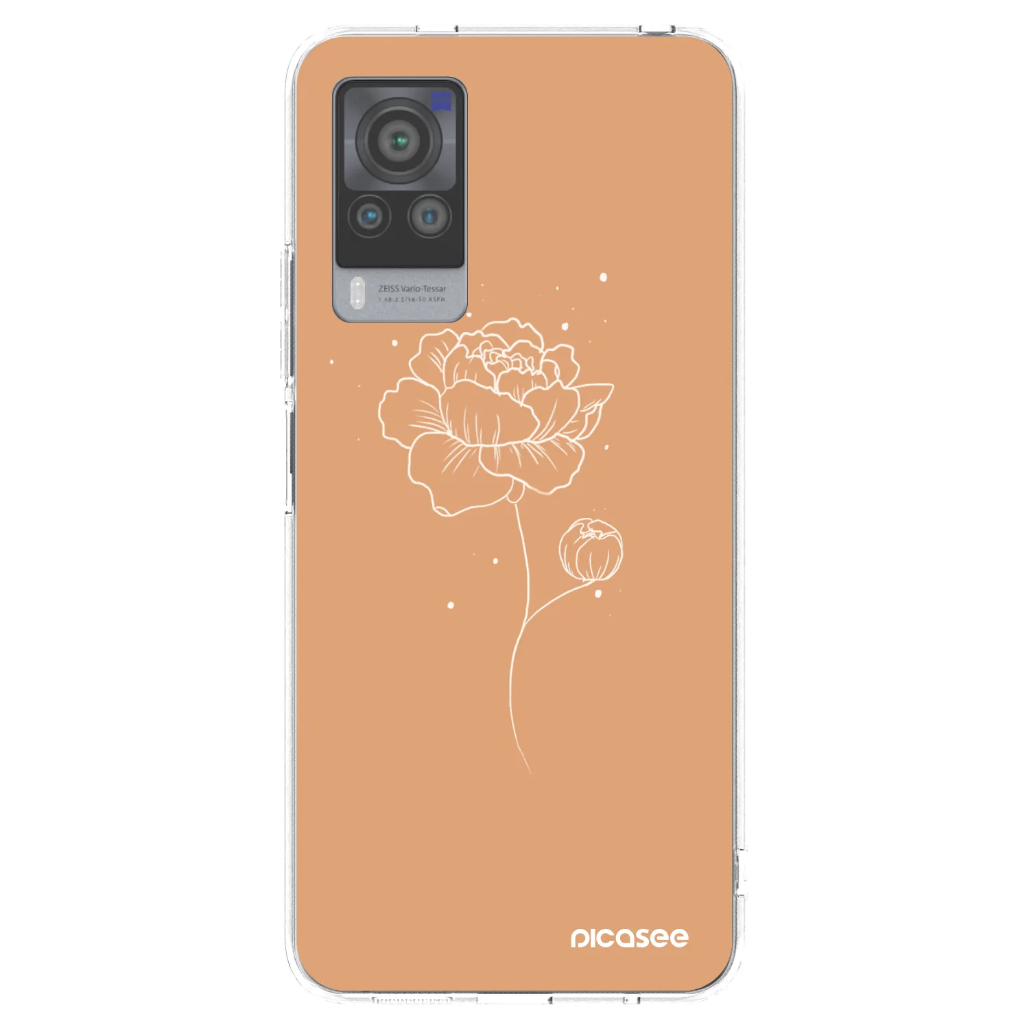 Picasee Vivo X60 Pro 5G Hülle - Transparentes Silikon - Peonies