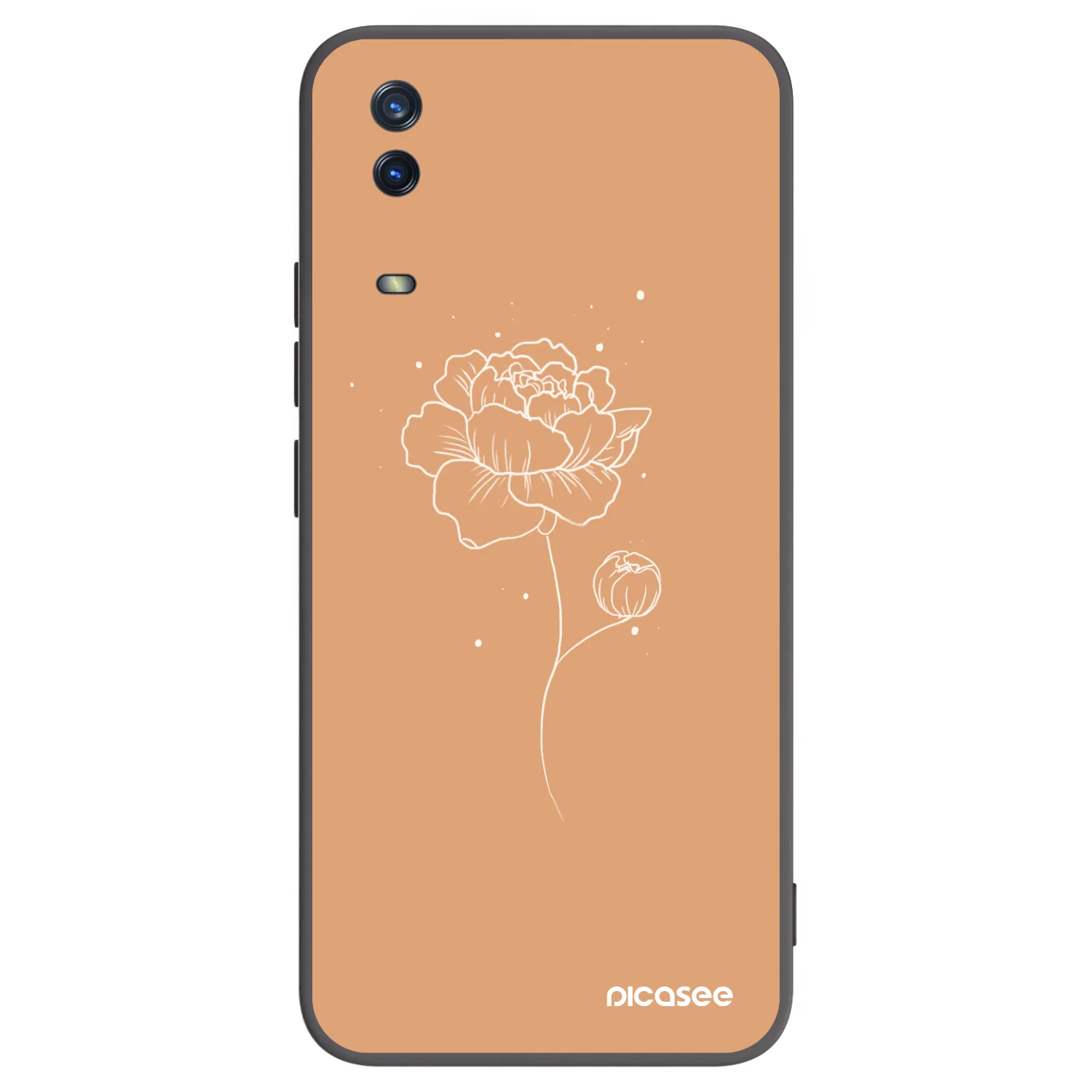 Picasee Vivo Y11s Hülle - Schwarzes Silikon - Peonies