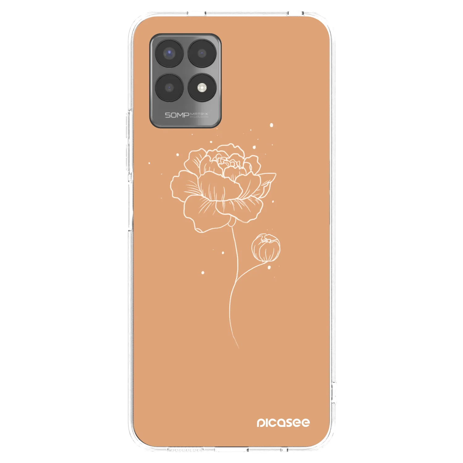 Picasee Realme 8i Hülle - Transparentes Silikon - Peonies