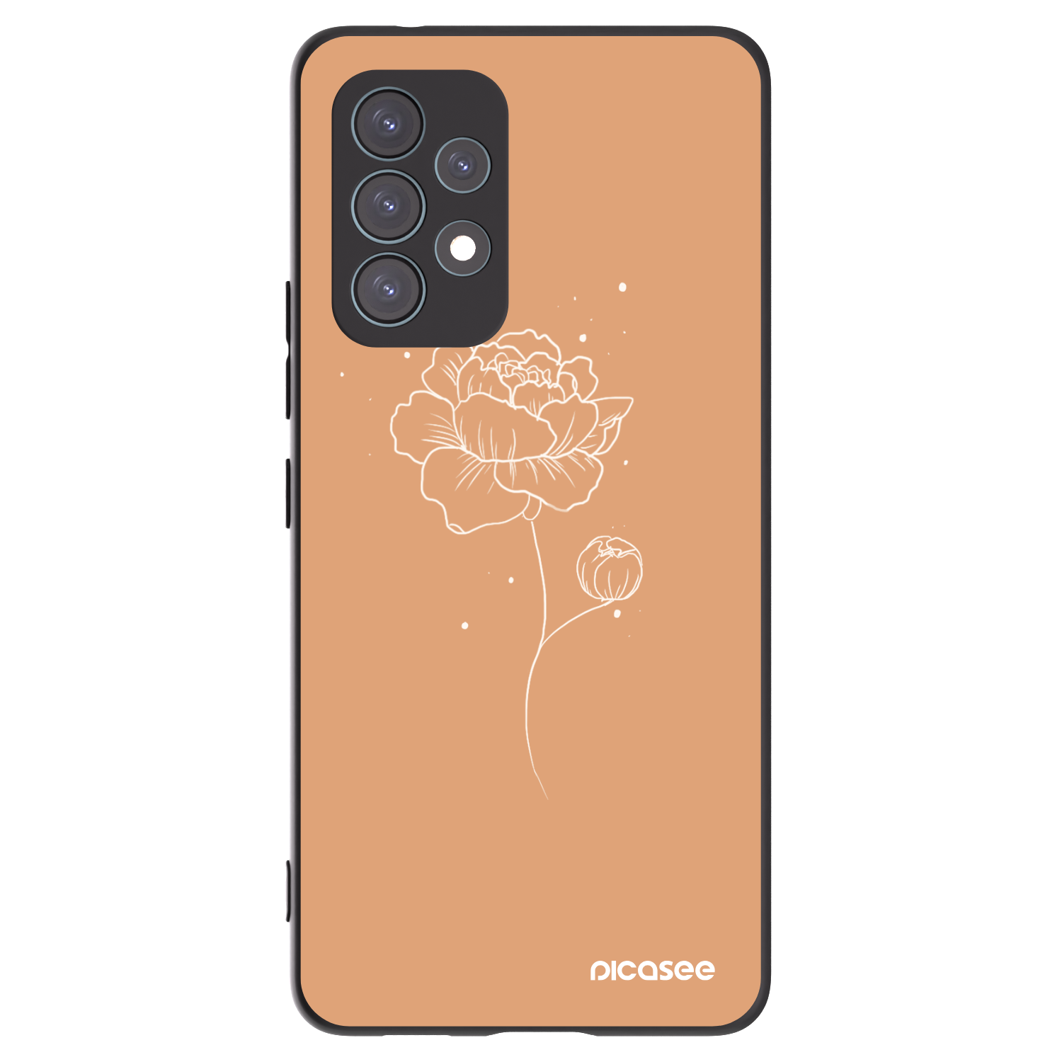 Picasee Samsung Galaxy A53 5G A536 Hülle - Schwarzes Silikon - Peonies