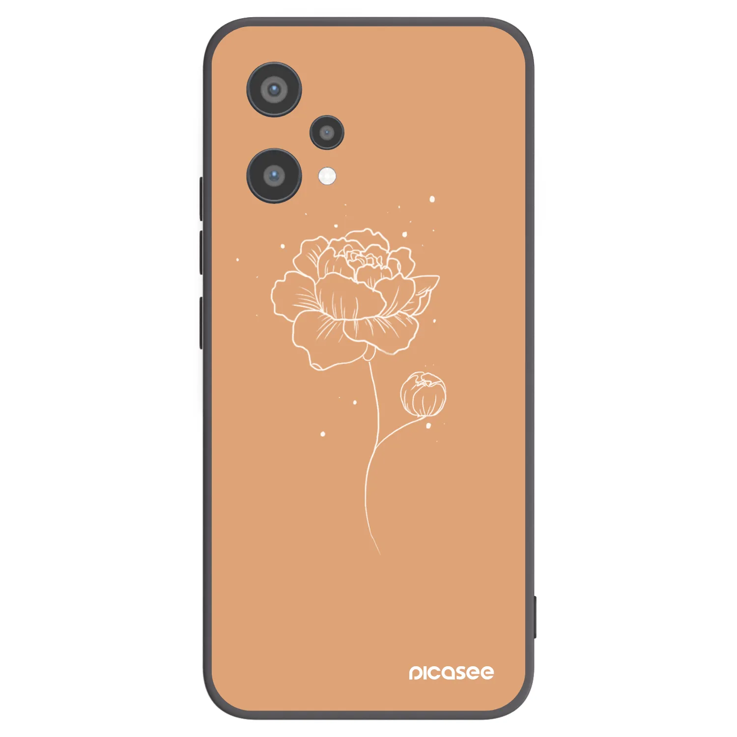 Picasee Realme 9 Pro 5G Hülle - Schwarzes Silikon - Peonies