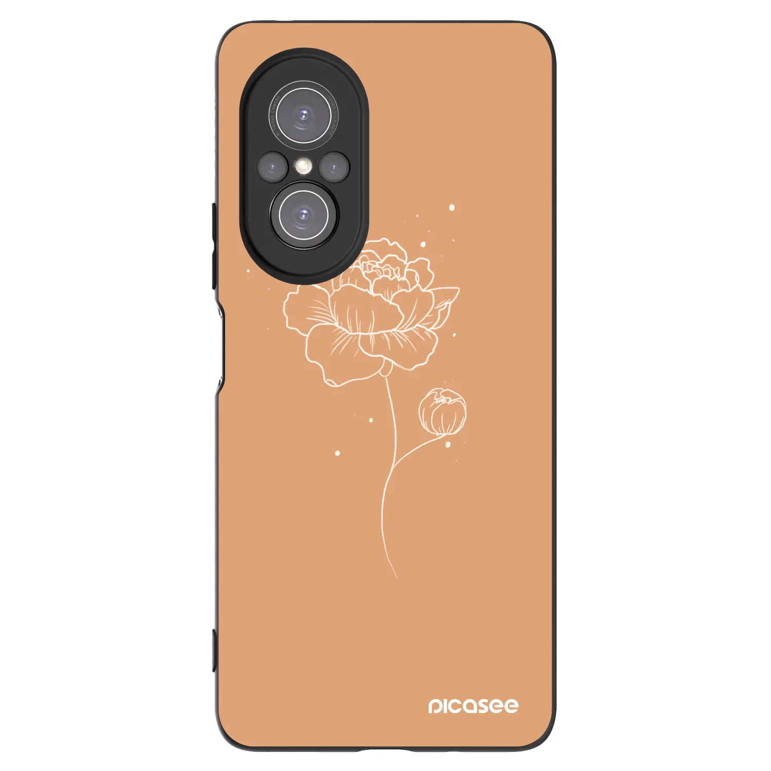 Picasee Huawei Nova 9 SE Hülle - Schwarzes Silikon - Peonies