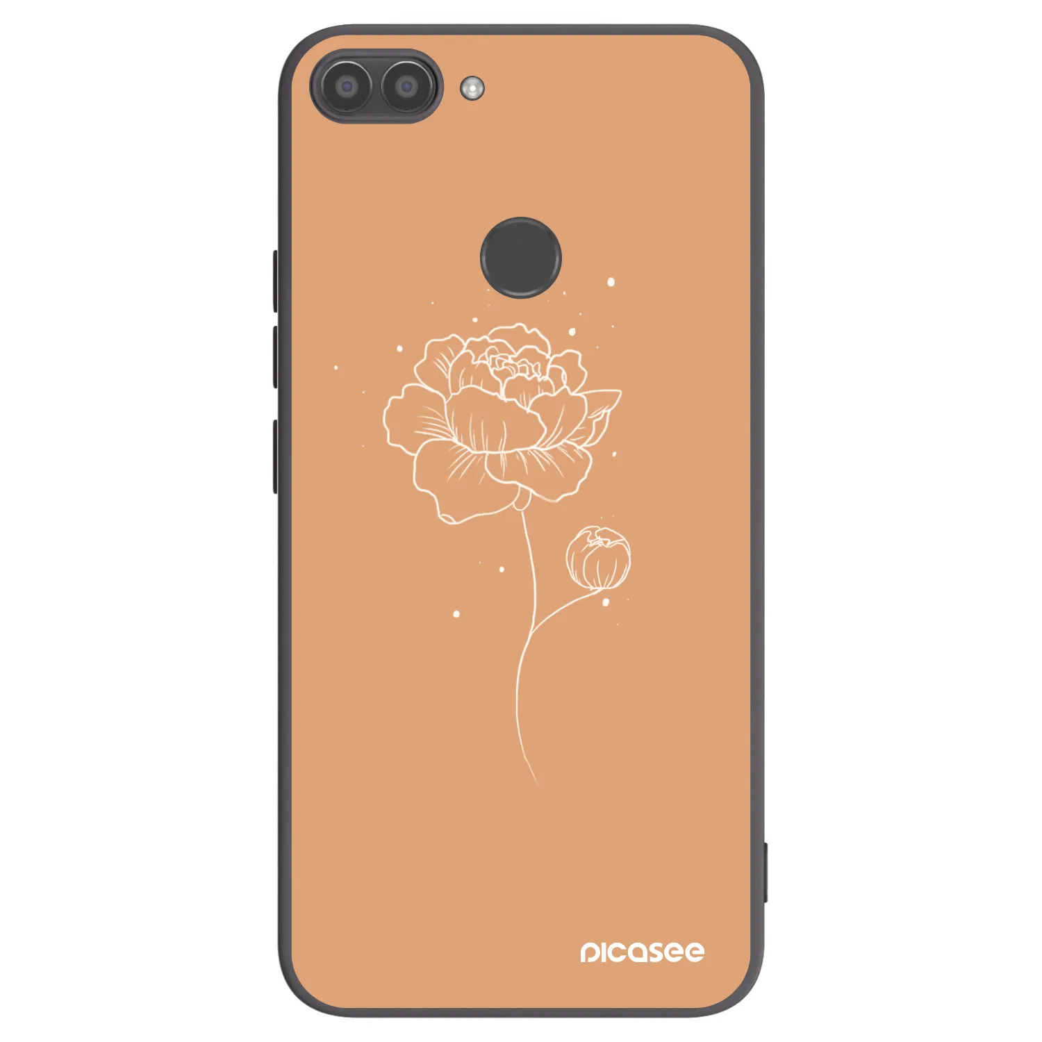 Picasee Huawei P Smart Hülle - Schwarzes Silikon - Peonies