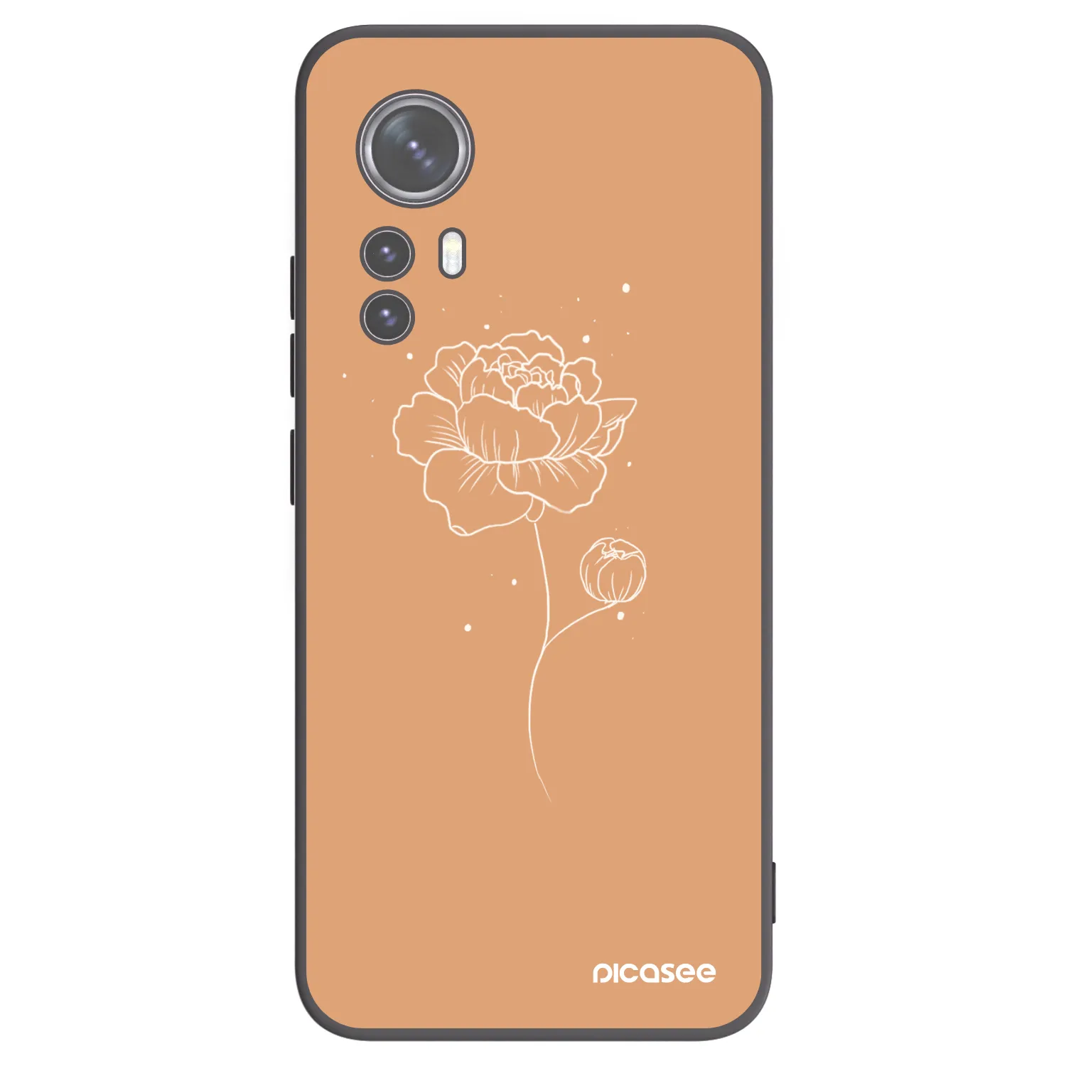 Picasee Xiaomi 12X Hülle - Schwarzes Silikon - Peonies