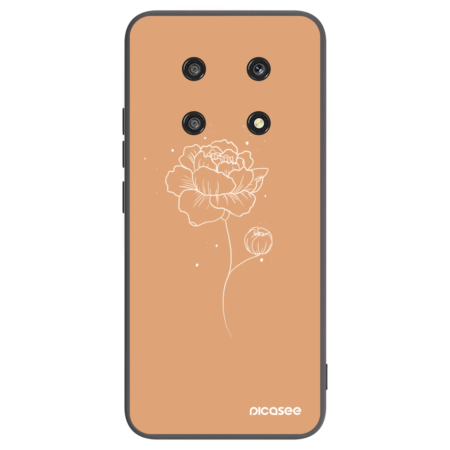 Picasee Honor Magic4 Lite 5G Hülle - Schwarzes Silikon - Peonies