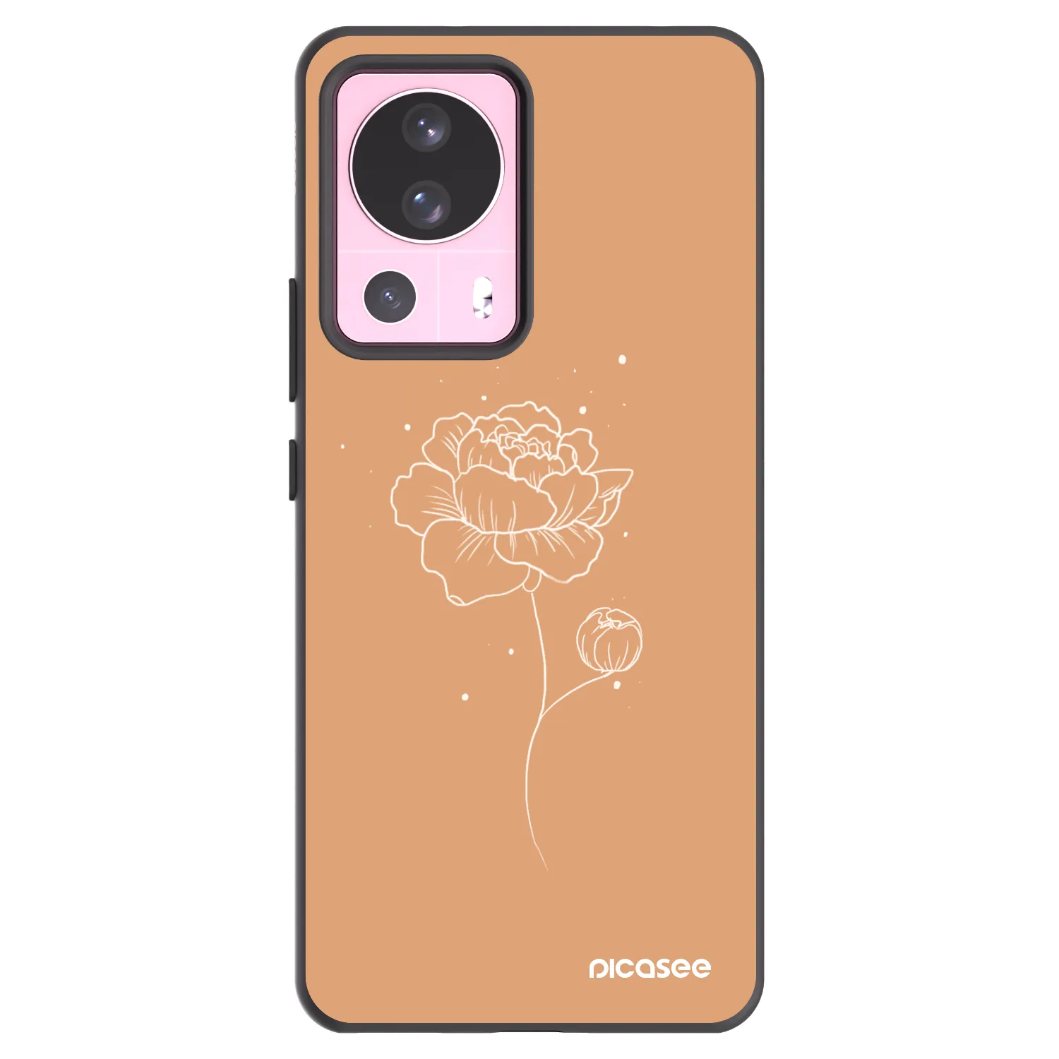 Picasee Xiaomi 13 Lite Hülle - Schwarzes Silikon - Peonies