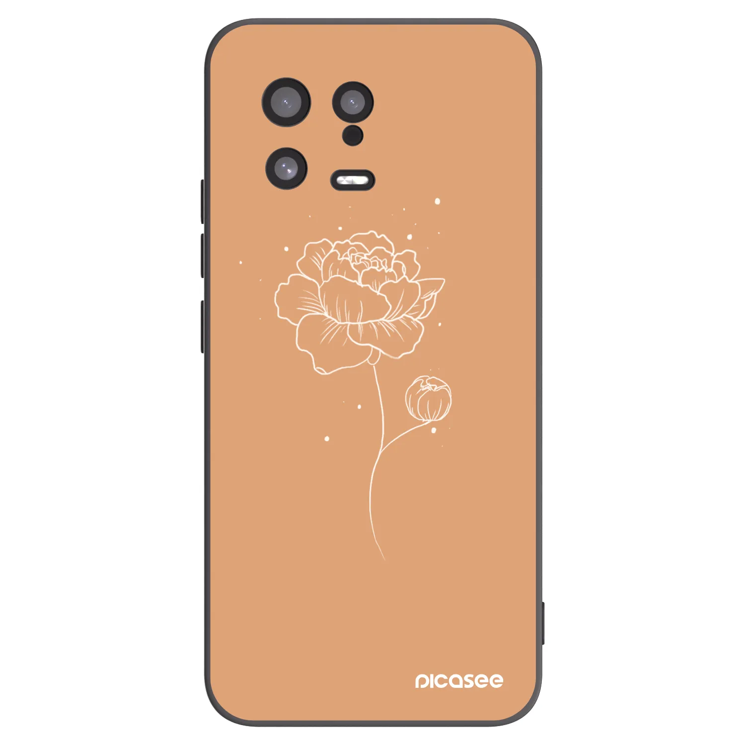 Picasee Xiaomi 13 Hülle - Schwarzes Silikon - Peonies