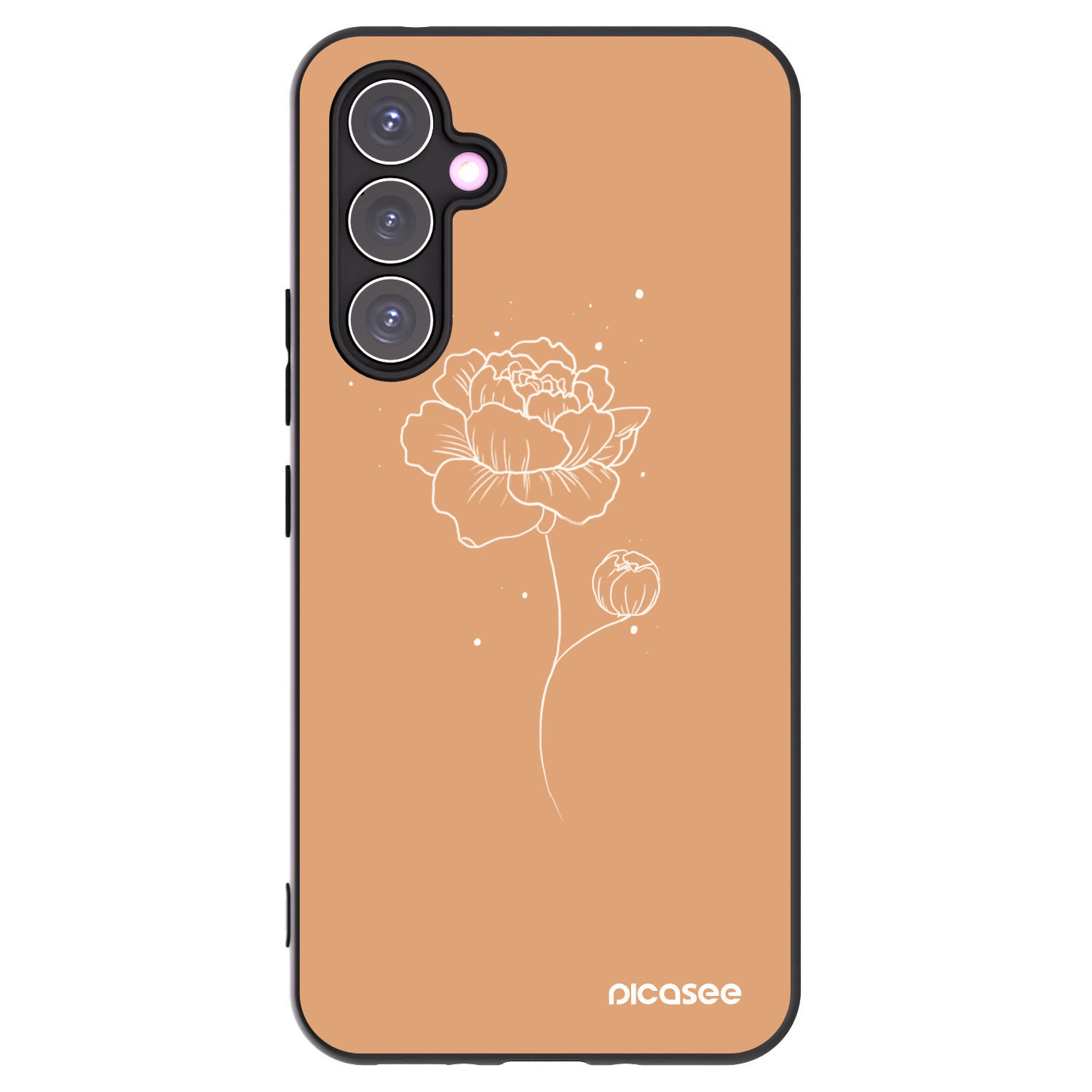 Picasee Samsung Galaxy A54 5G A546B Hülle - Schwarzes Silikon - Peonies