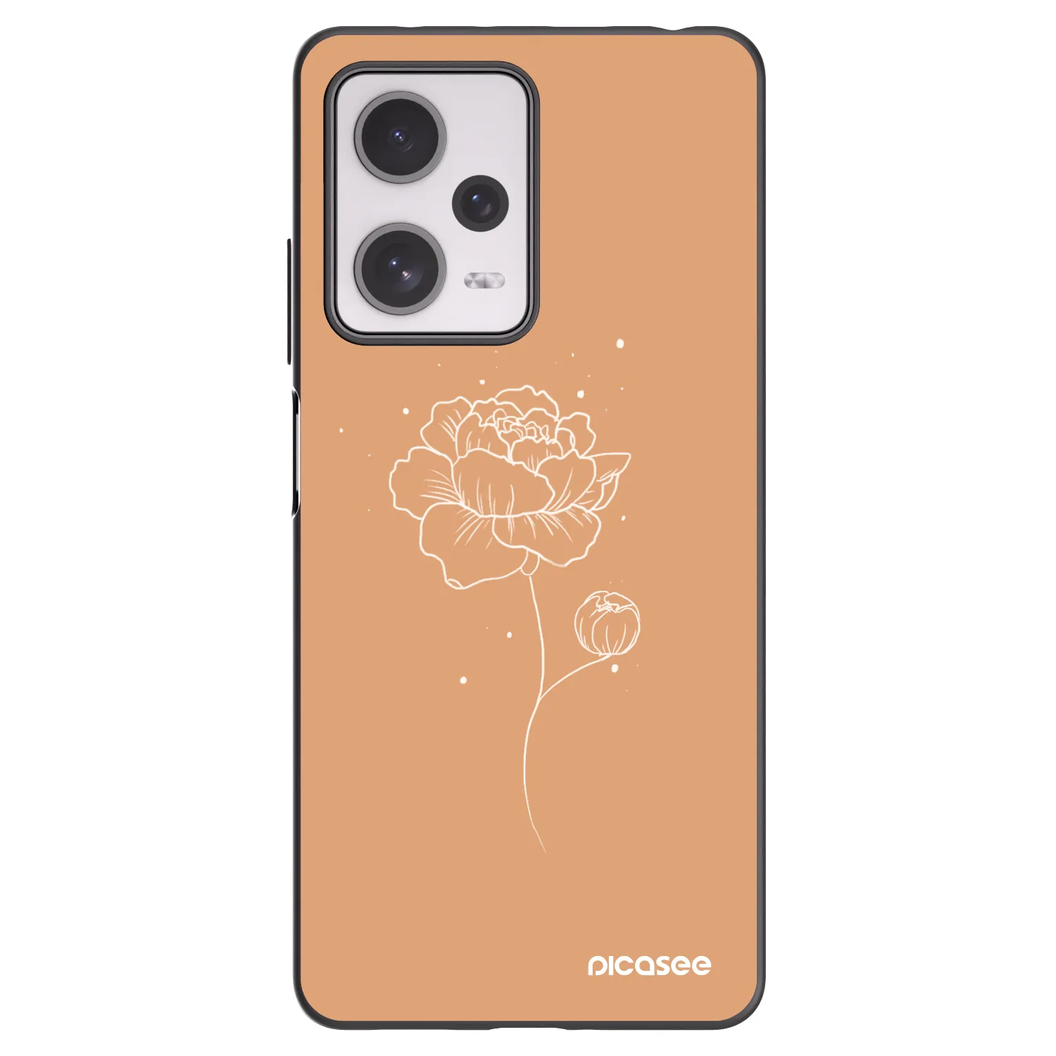 Picasee Xiaomi Redmi Note 12 Pro+ 5G Hülle - Schwarzes Silikon - Peonies