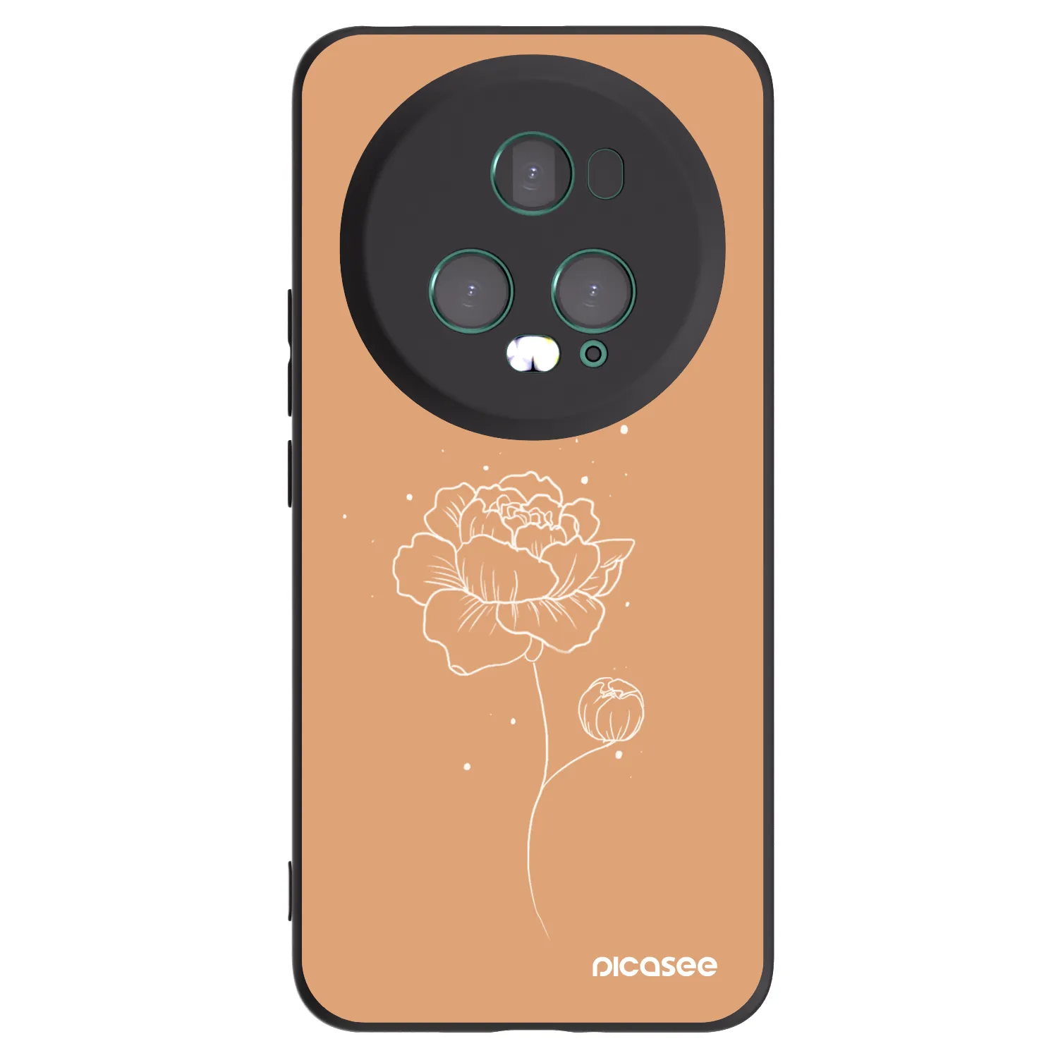 Picasee Honor Magic5 Pro Hülle - Schwarzes Silikon - Peonies