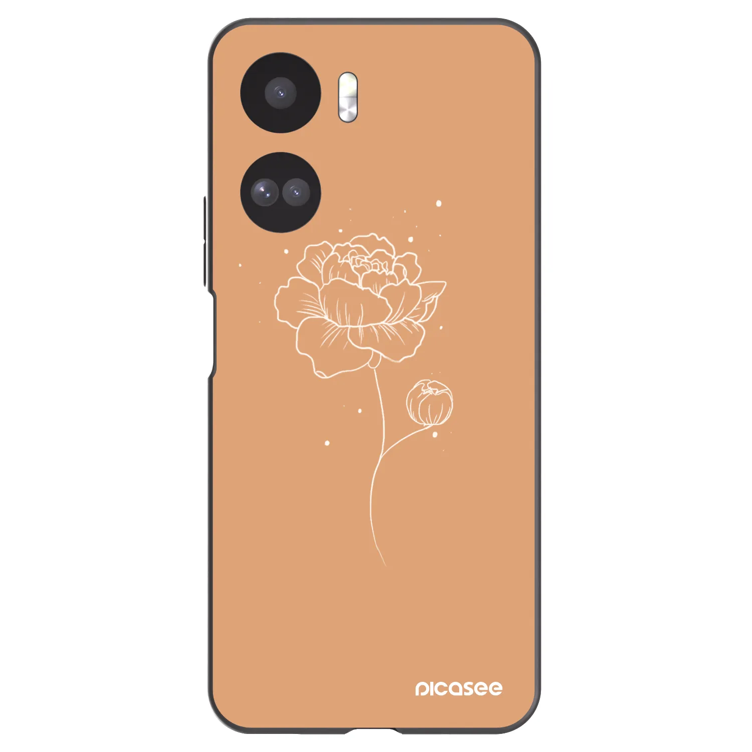 Picasee Honor 90 Lite 5G Hülle - Schwarzes Silikon - Peonies