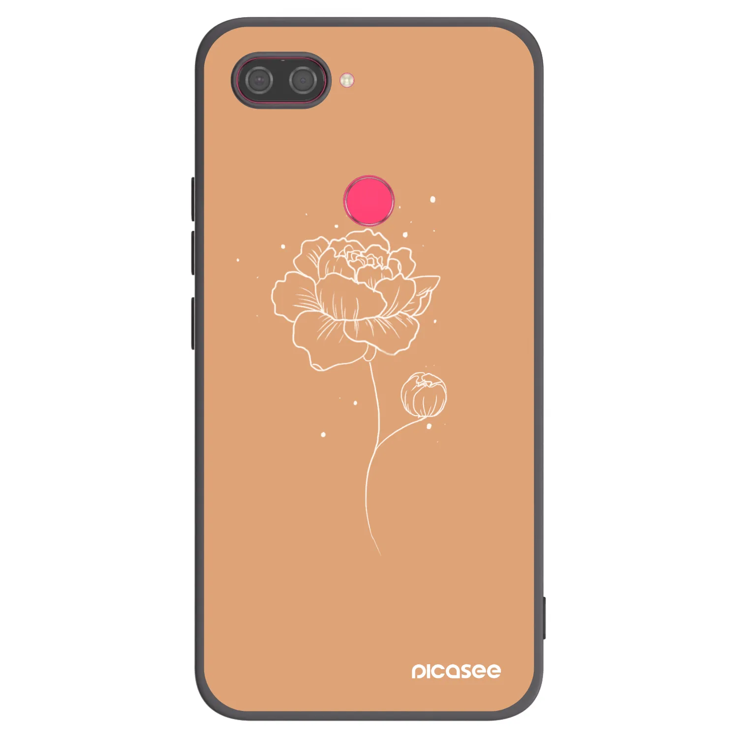 Picasee Xiaomi Mi 8 Lite Hülle - Schwarzes Silikon - Peonies