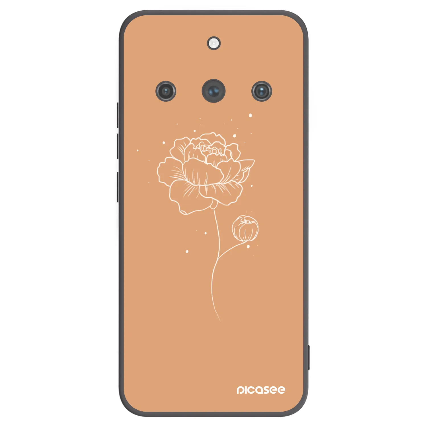 Picasee Realme 11 Pro+ Hülle - Schwarzes Silikon - Peonies