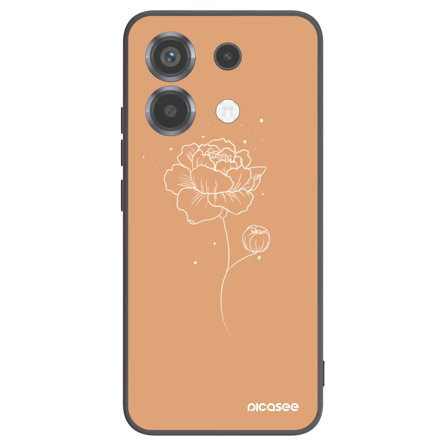 Picasee Xiaomi Poco X6 Hülle - Schwarzes Silikon - Peonies