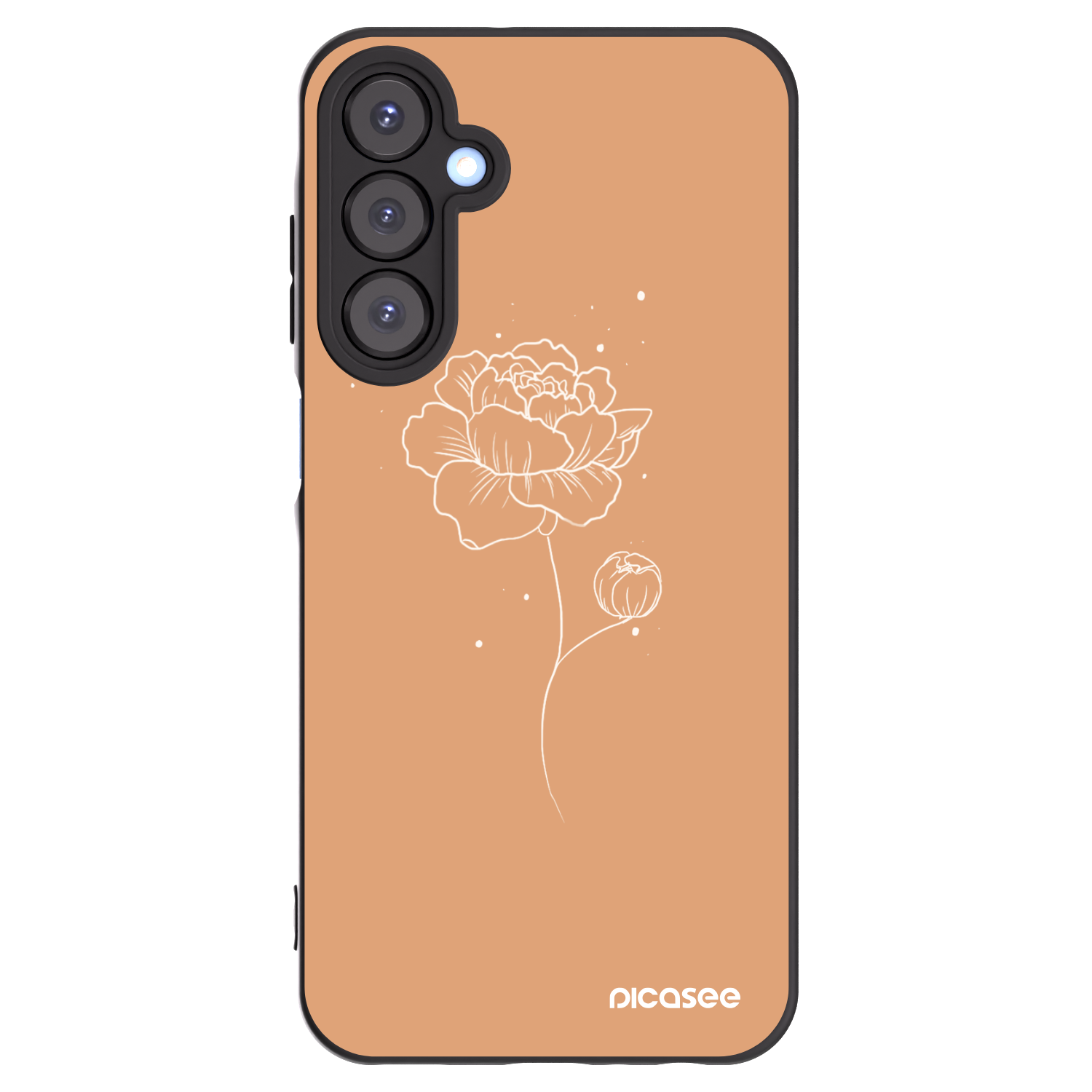 Picasee Samsung Galaxy A25 A256B 5G Hülle - Schwarzes Silikon - Peonies
