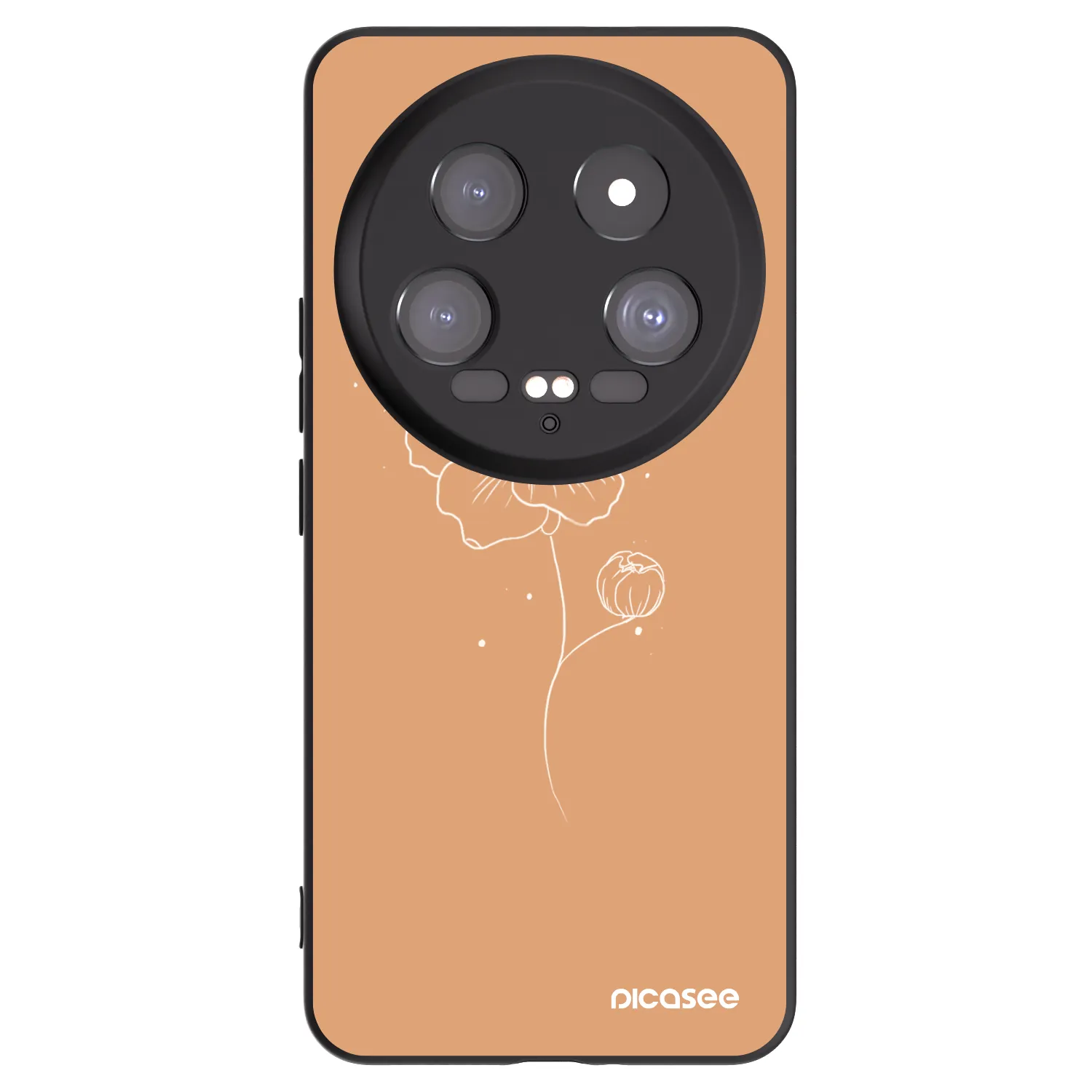 Picasee Xiaomi 14 Ultra Hülle - Schwarzes Silikon - Peonies