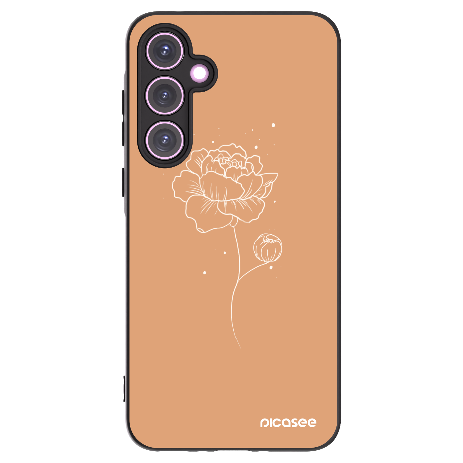 Picasee Samsung Galaxy A35 5G A356B Hülle - Schwarzes Silikon - Peonies