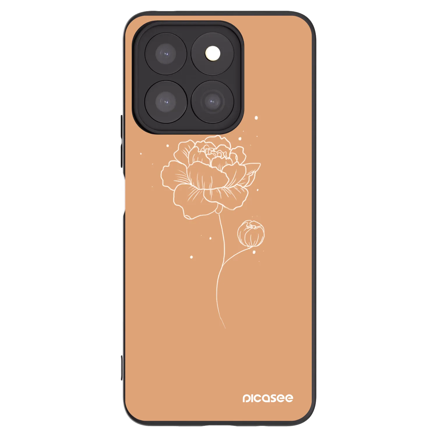 Picasee Honor X8b Hülle - Schwarzes Silikon - Peonies