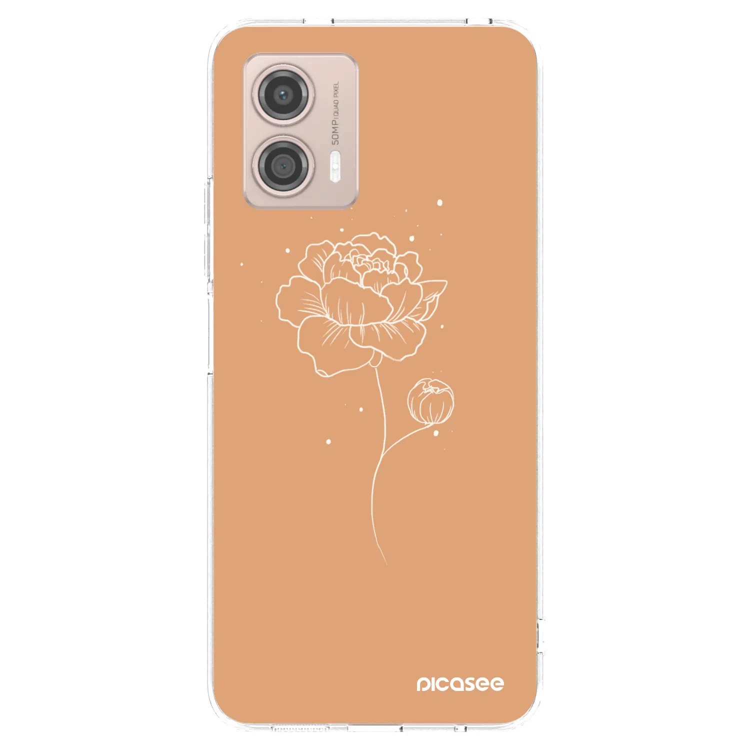Picasee Motorola Moto G53 5G Hülle - Transparentes Silikon - Peonies