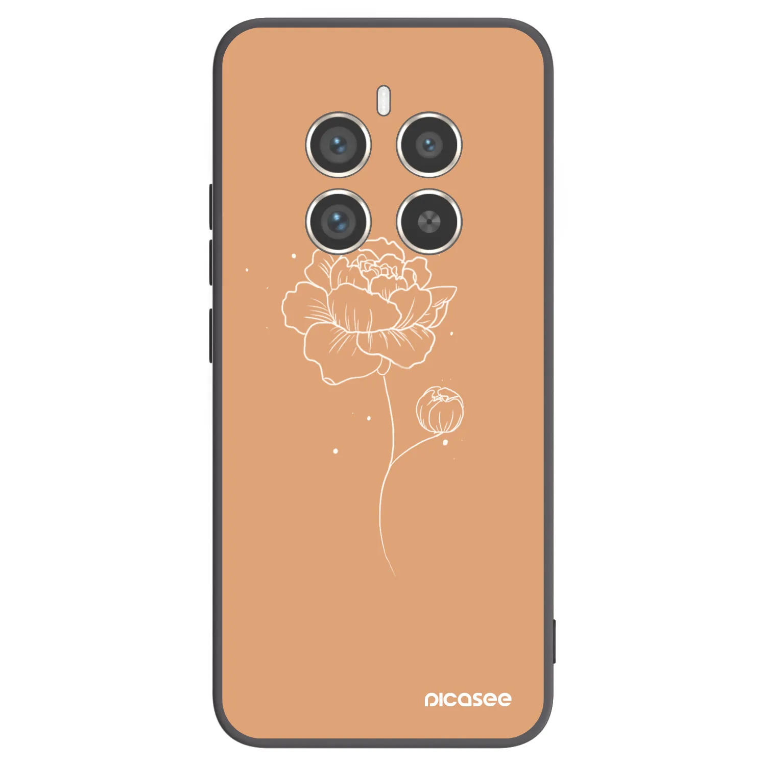 Picasee Realme 12 Pro 5G Hülle - Schwarzes Silikon - Peonies
